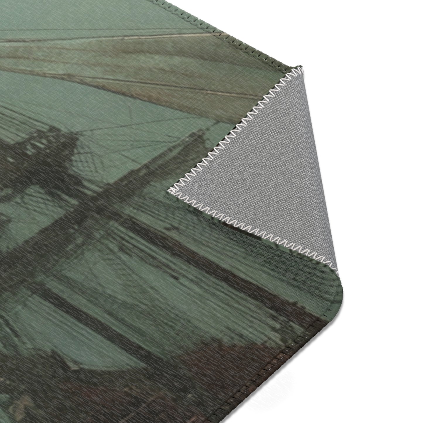 Leviathan’s Wrath Area Rug – Storm-Tossed Galleon Under Crimson Skies