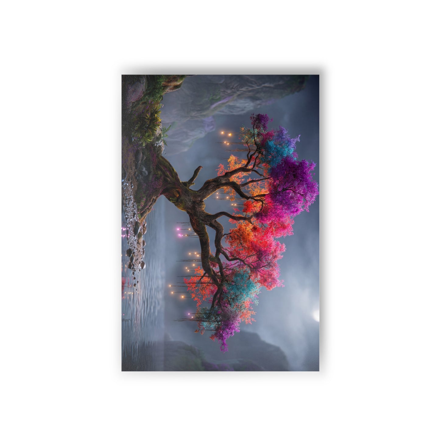 Chromatic Sentinel Tree Postcards (10pcs) – Rainbow Canopy Lantern Grove