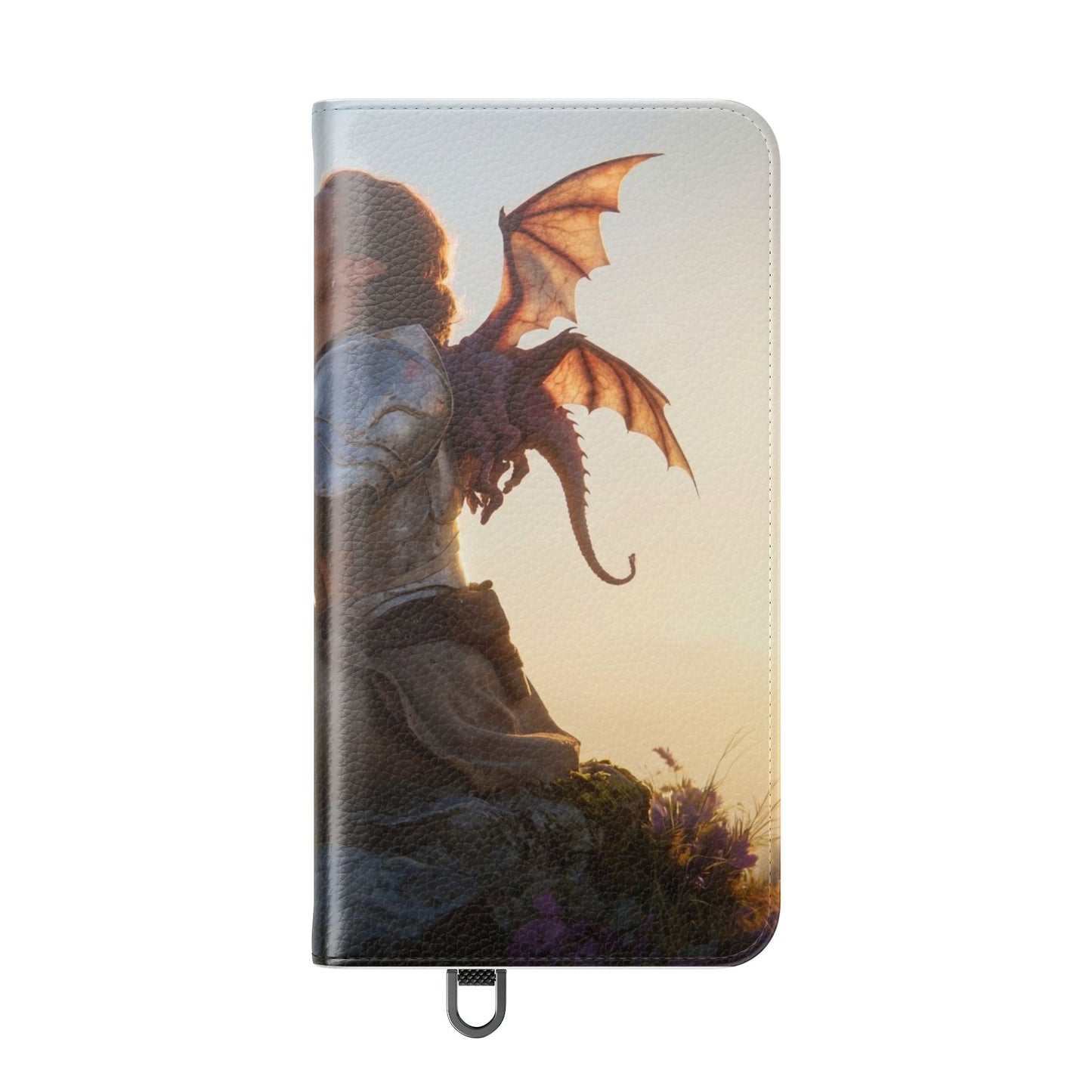 Dragon Knight Flip Cases – Sunlit Sentinel with Mini Drake and Sword