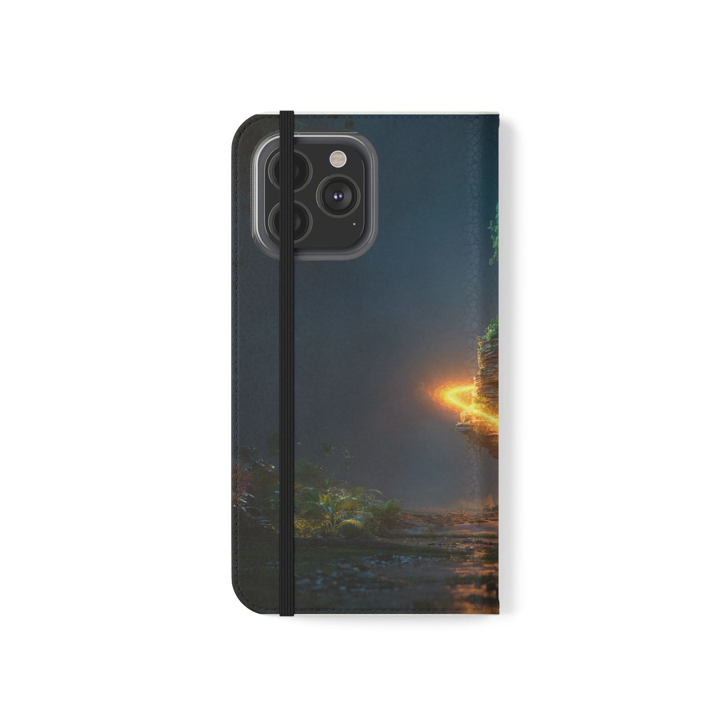 Luminous Floating Island Flip Cases – Amber Twilight Sanctuary