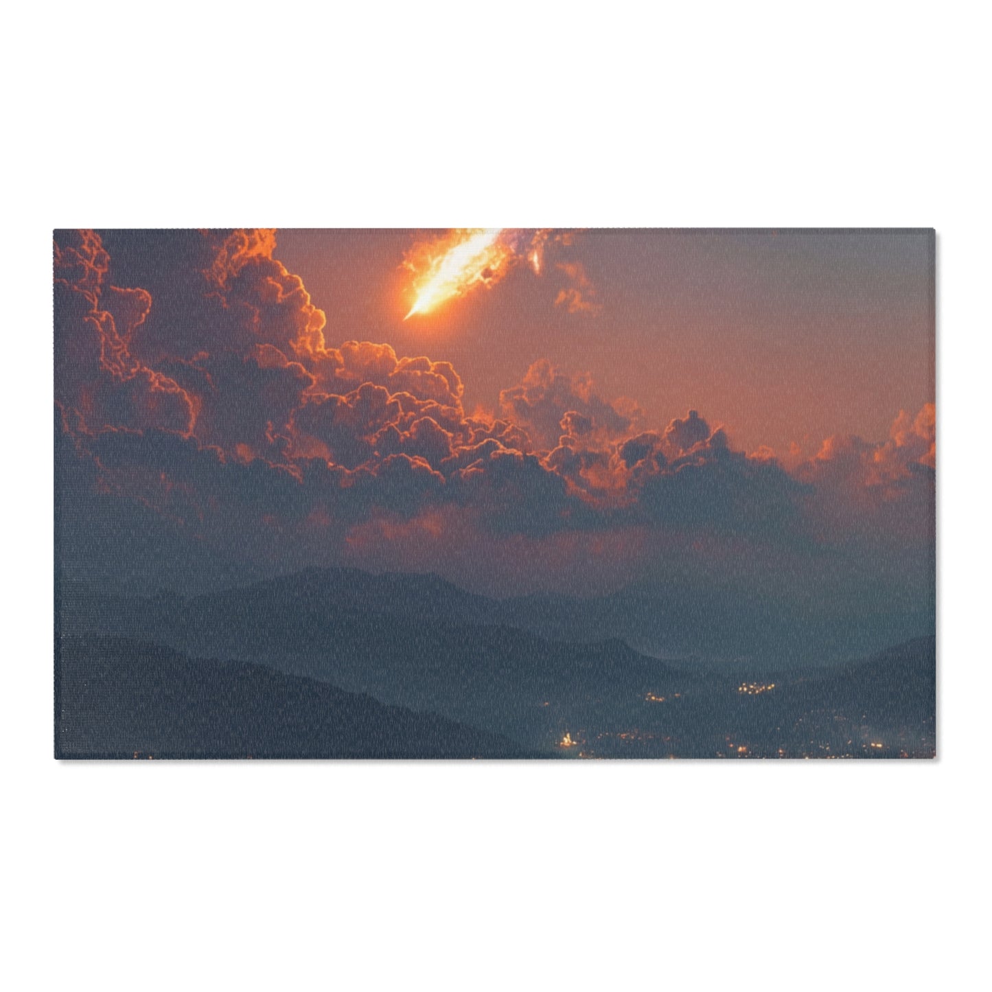 Celestial Fire Comet Area Rugs – Twilight Skyfall Dreamscape