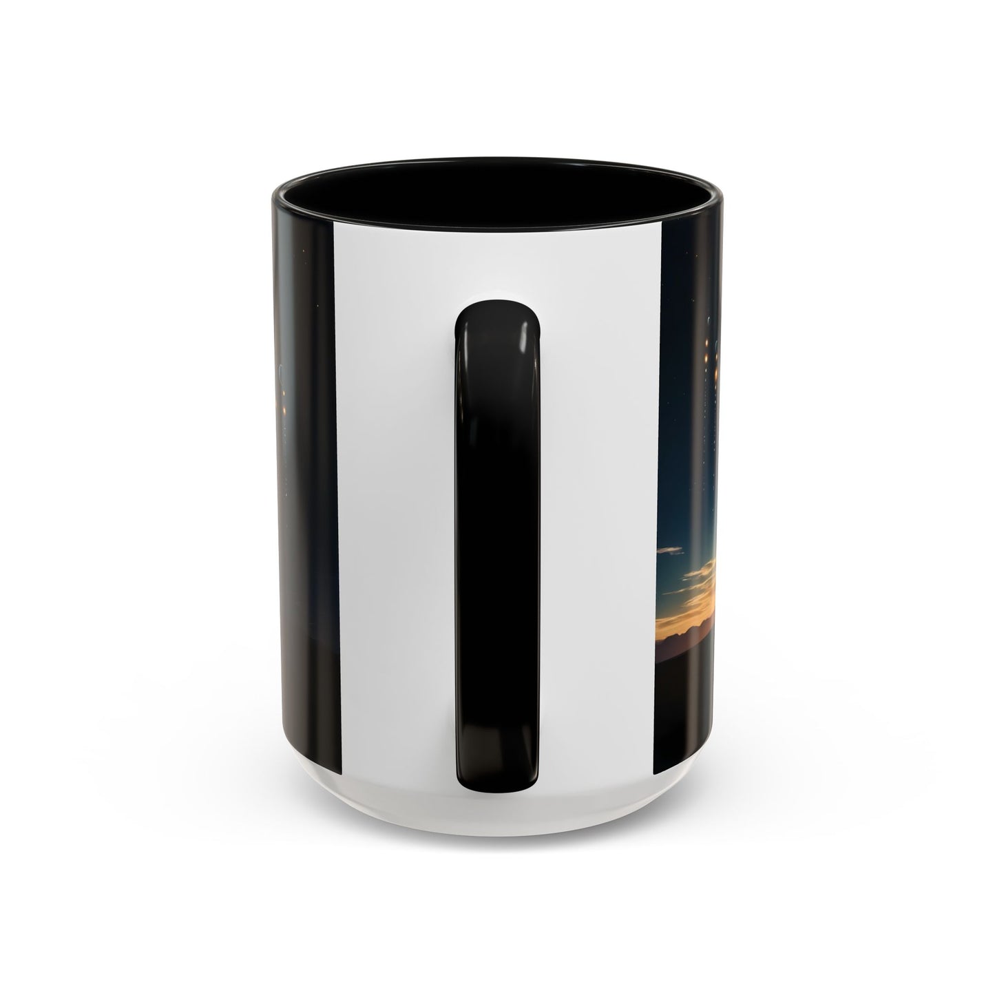 Celestial Pathway Accent Coffee Mug (11, 15oz) – Lone Walker Among Falling Moons