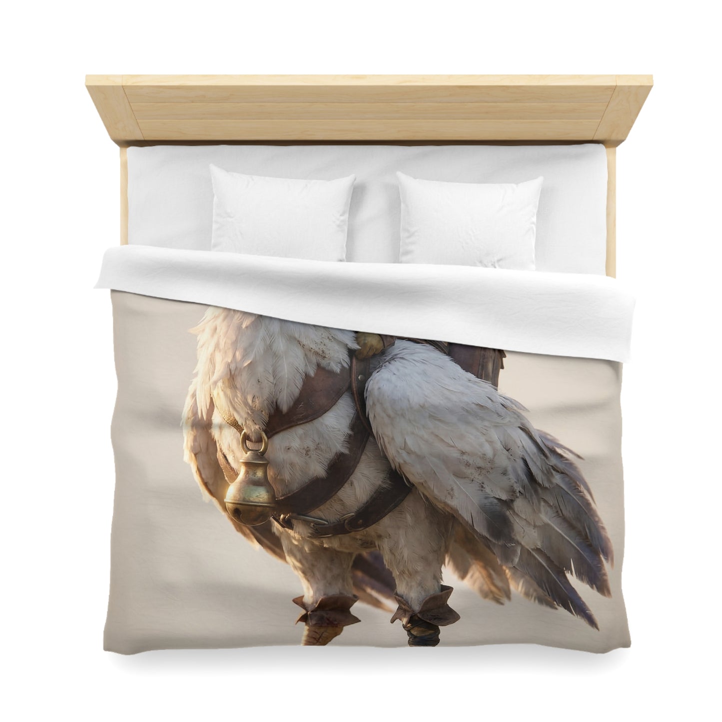 White Hawk Rider Microfiber Duvet Cover – Sunset Skybound Companion