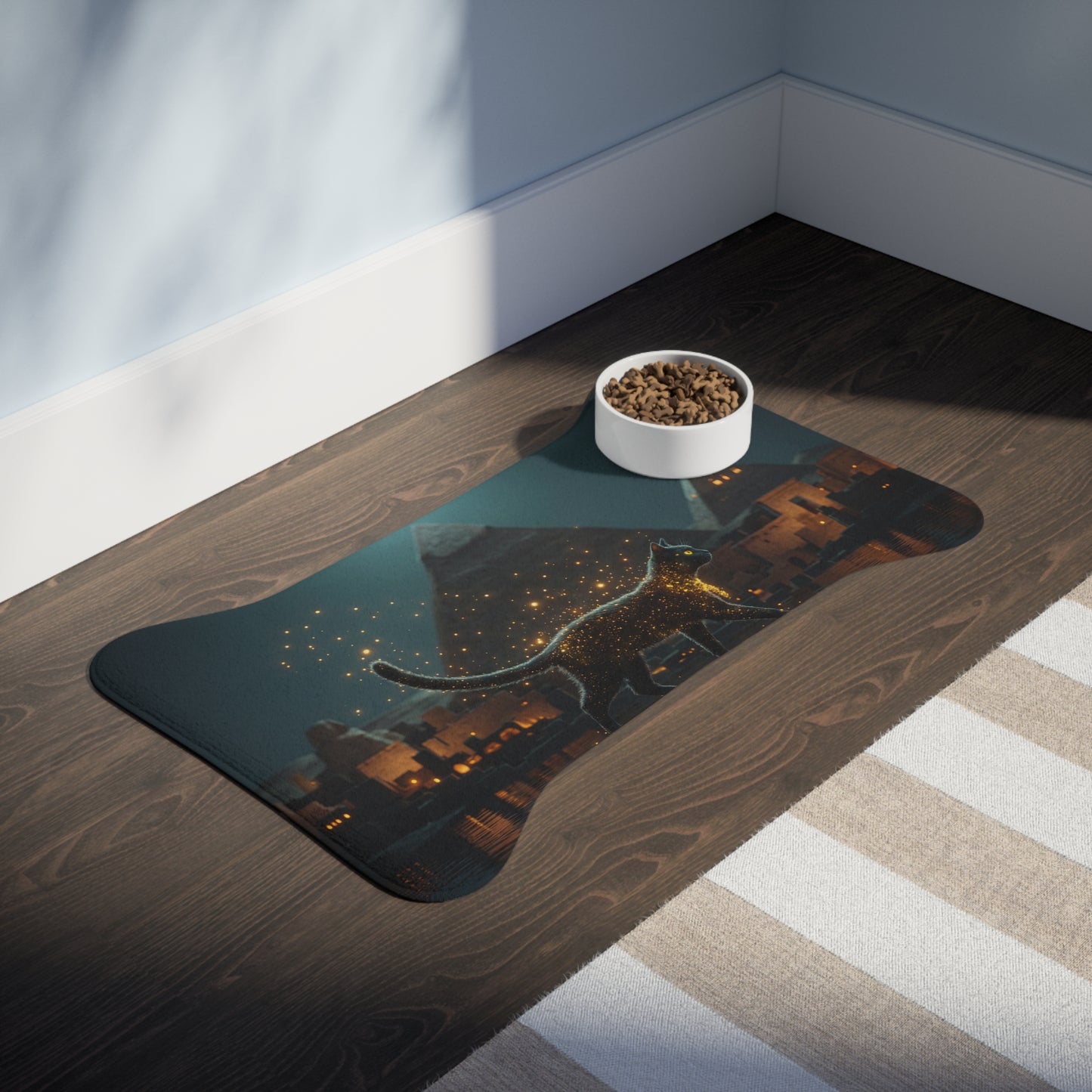 Pharaoh’s Guardian Pet Feeding Mats – Golden Sands and Pyramids