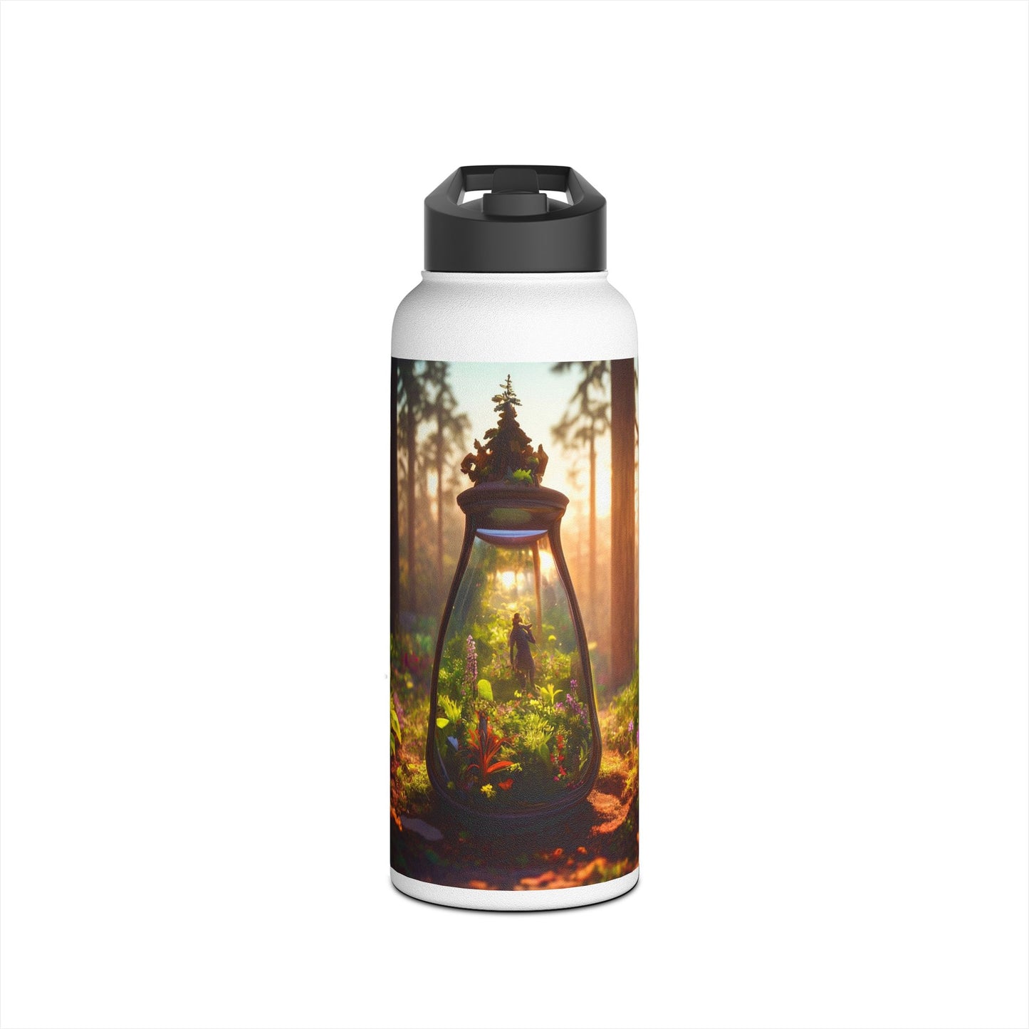 Forest in a Bottle Stainless Steel Water Bottle – Sunlit Miniature Wilderness