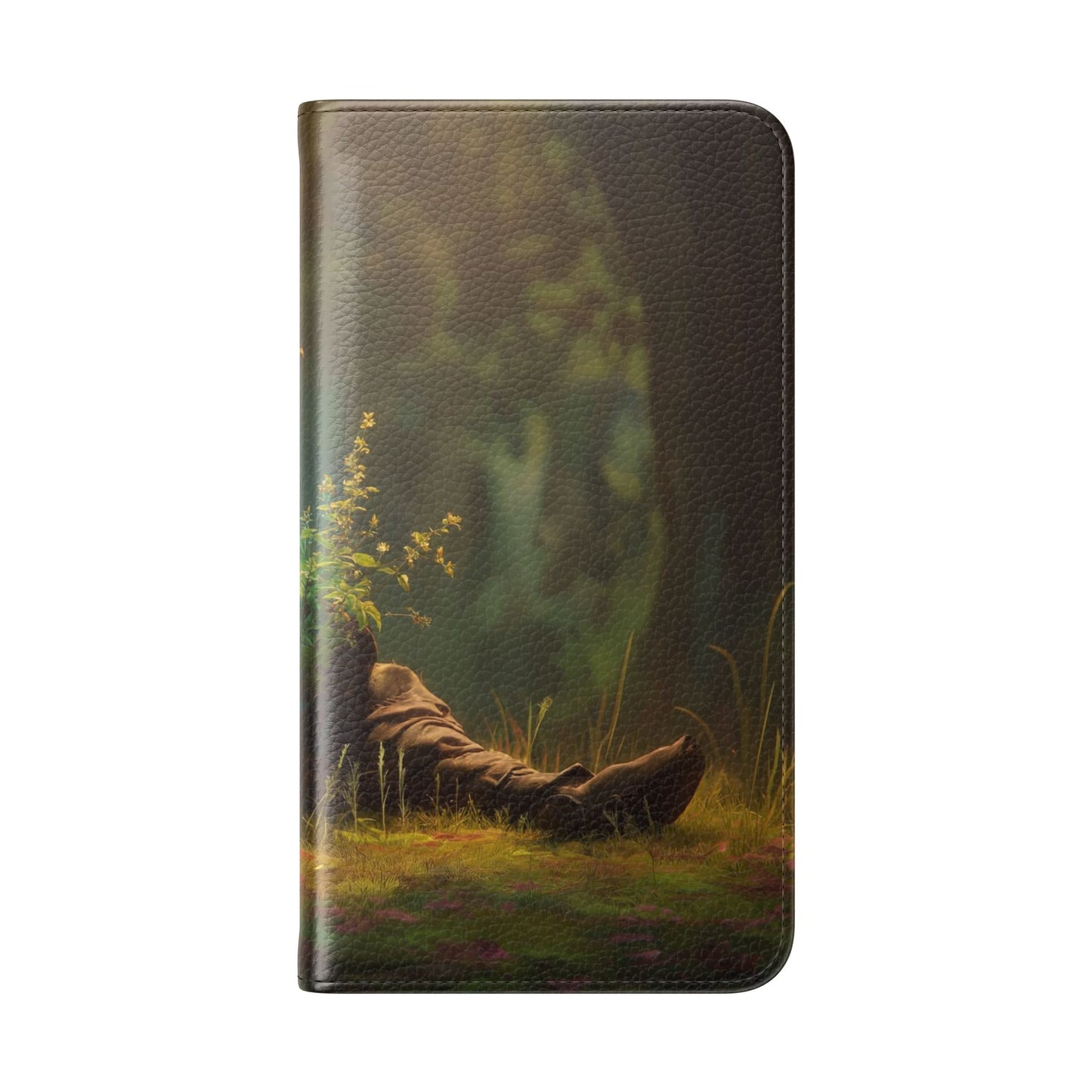 Glowing Orb Hooded Guardian Flip Cases – Bioluminescent Forest Keeper