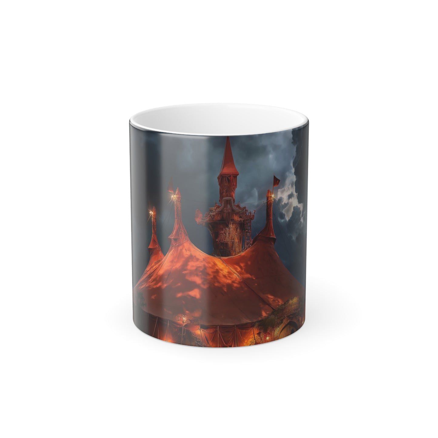 Stormlit Carnival Tent Color Morphing Mug – Red Canvas Circus Castle