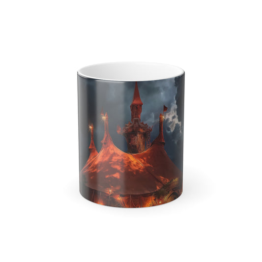 Stormlit Carnival Tent Color Morphing Mug – Red Canvas Circus Castle