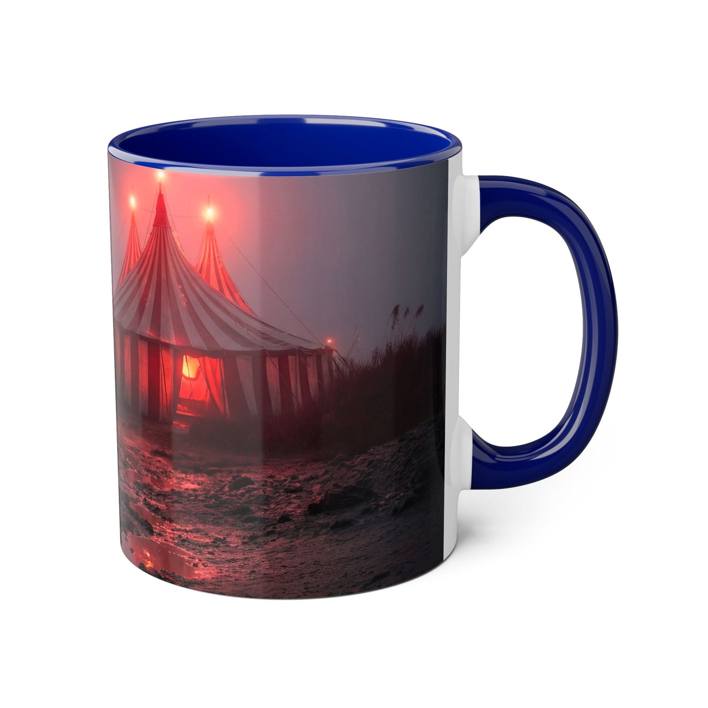 Crimson Circus Tent Accent Mugs, 11oz – Misty Coastside Carnival
