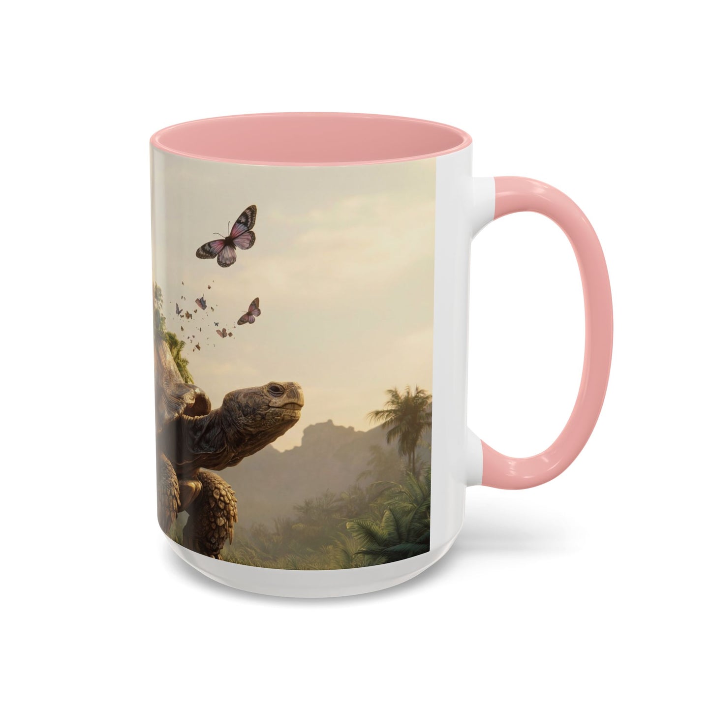 Castle Upon Turtle Shell Accent Coffee Mug (11, 15oz) – Sunset Sanctuary Dreamscape
