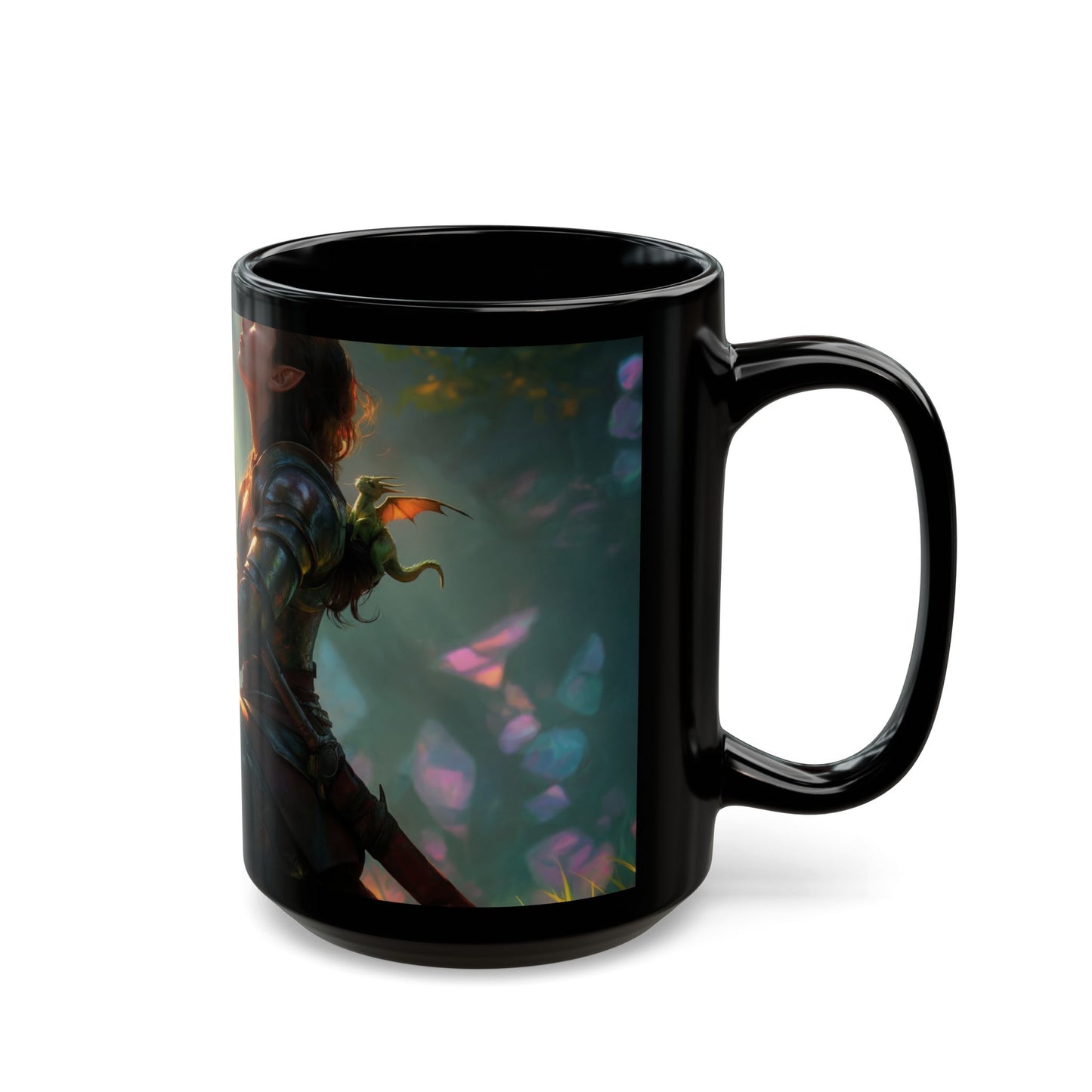 Sunbeam Sentinel Black Mug – Crystal Grove Sanctuary