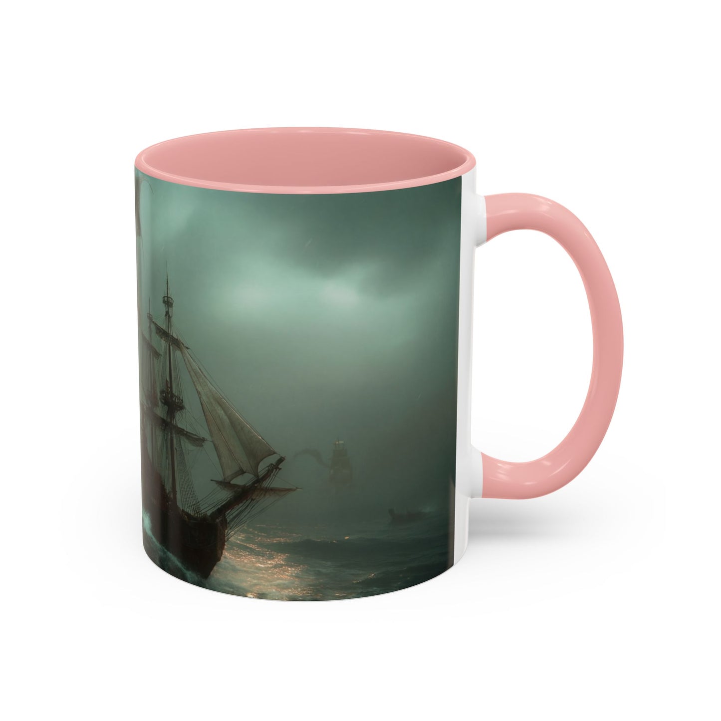 Leviathan Sentinel Accent Coffee Mug (11, 15oz) – Crimson Wyvern Guardian Seascape
