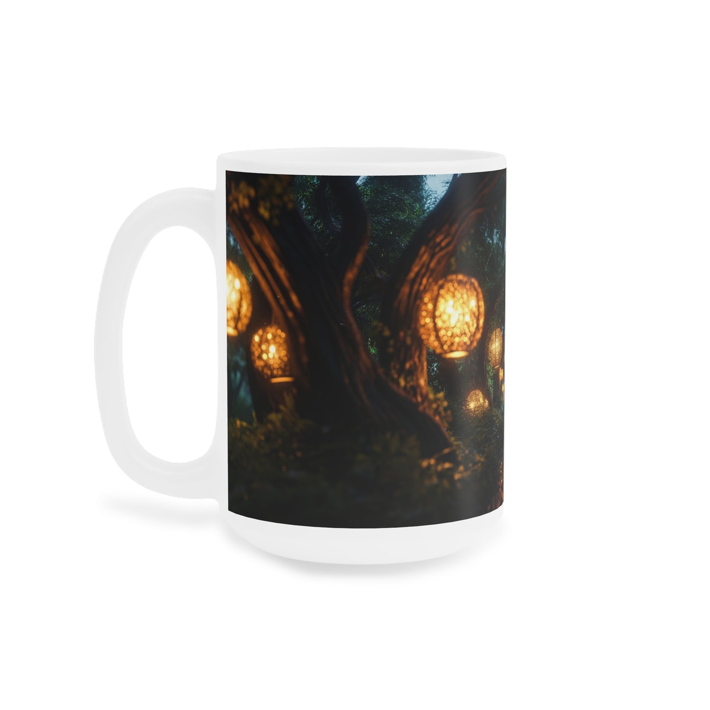 Luminous Lantern Path Ceramic Mugs (11oz\15oz\20oz) – Whispers of the Twilight Grove