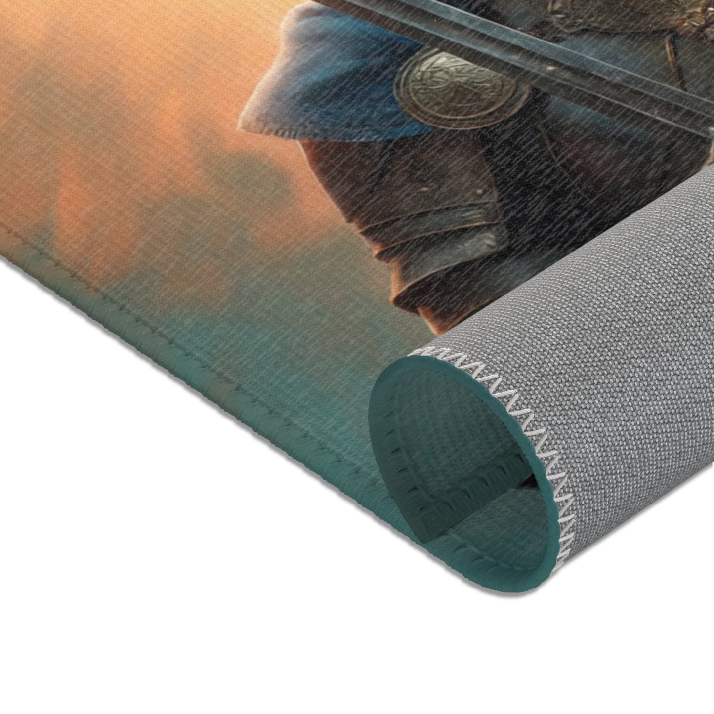 Dawn-Kissed Sentinel Area Rug – Armor of the Sunlit Quest