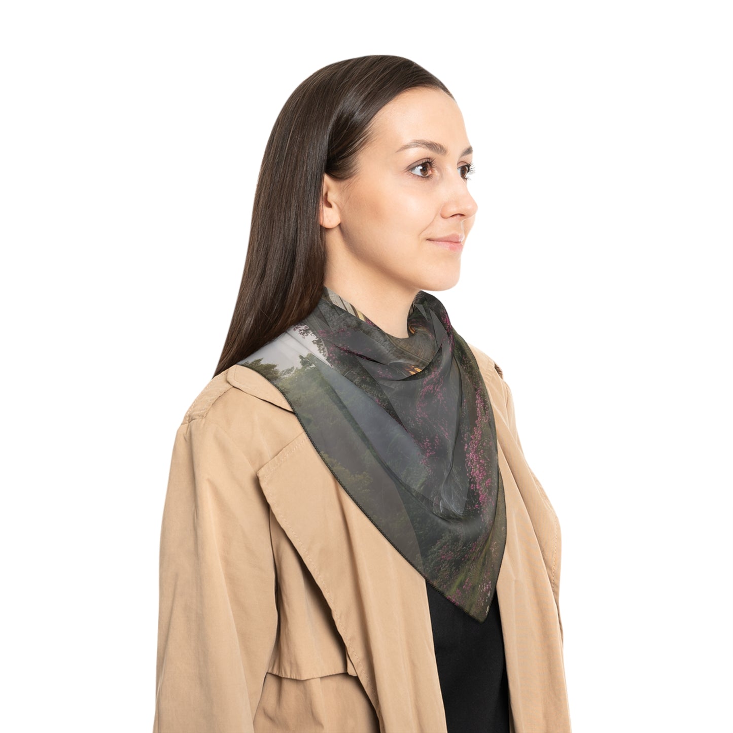 Blooming Castle Poly Scarf – Twilight Rose Sanctuary
