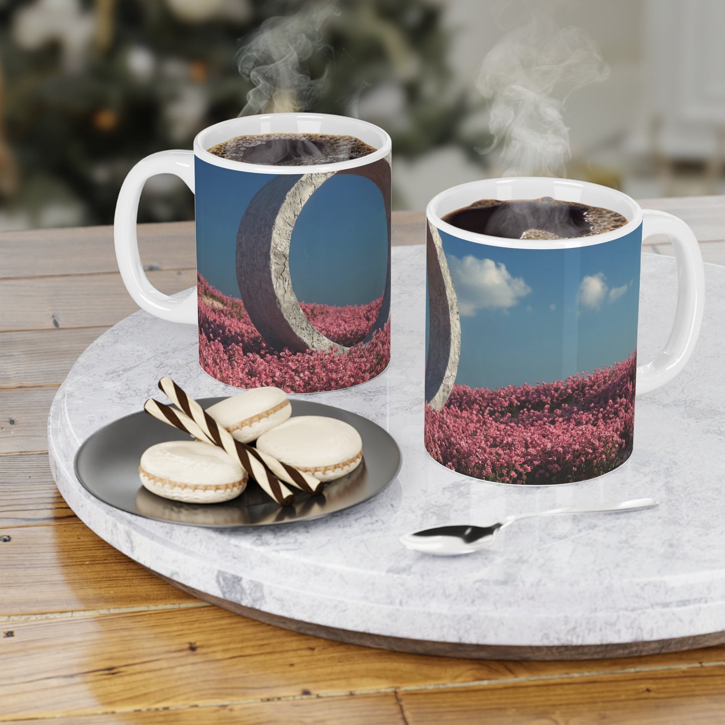 Stone Ring in Pink Bloom Ceramic Mugs (11oz\15oz\20oz) – Gateway to Quiet Wonder