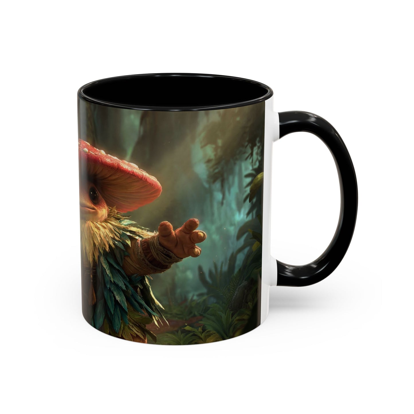 Mushroom Knight Accent Coffee Mug – Verdant Forest Guardian Sentinel