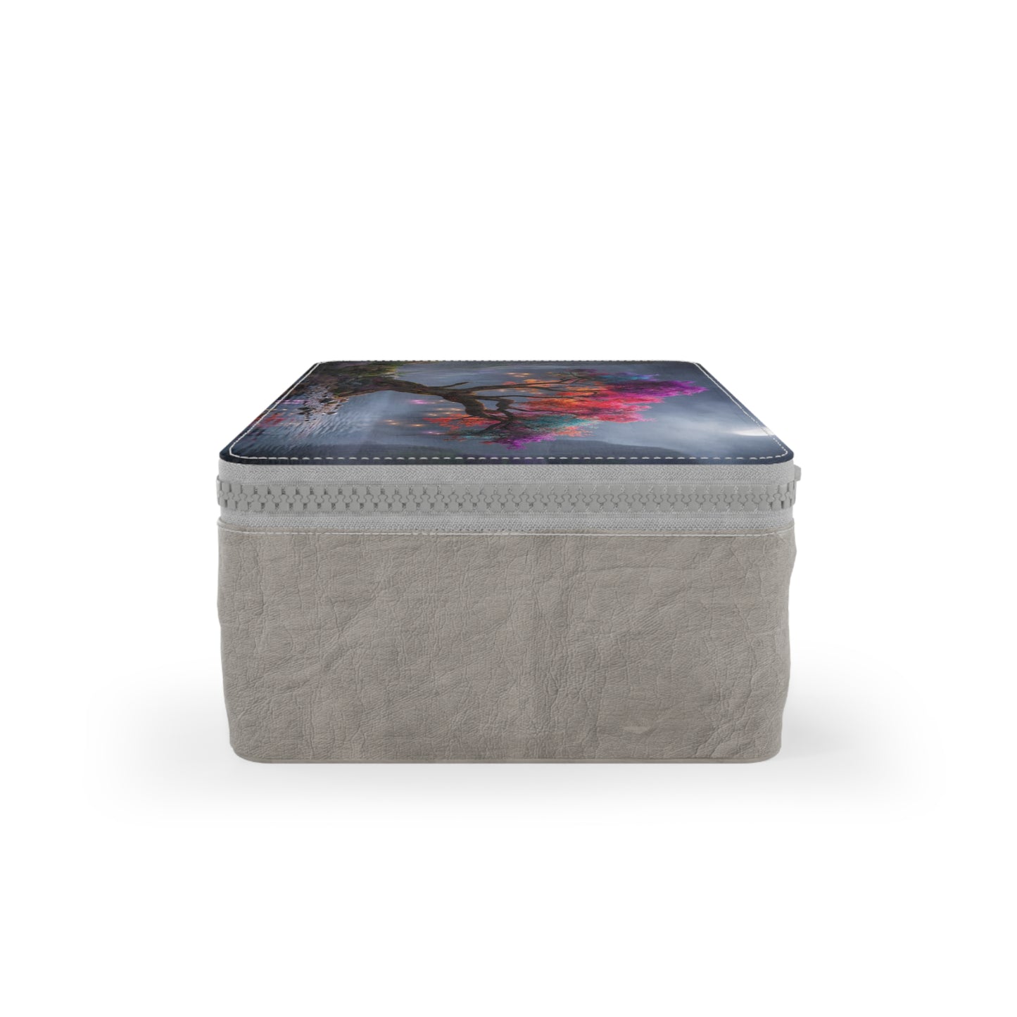Prismatic Canopy Paper Lunch Bag – Rainbow Tree Moonlit Lake Scene