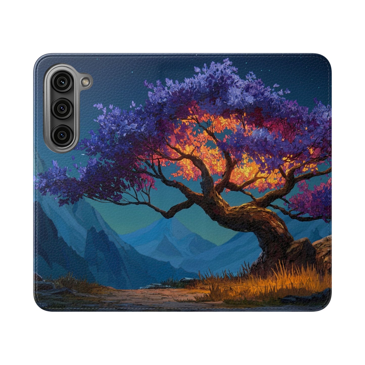 Violet Flame Tree Flip Cases – Twilight Mountain Glow Case