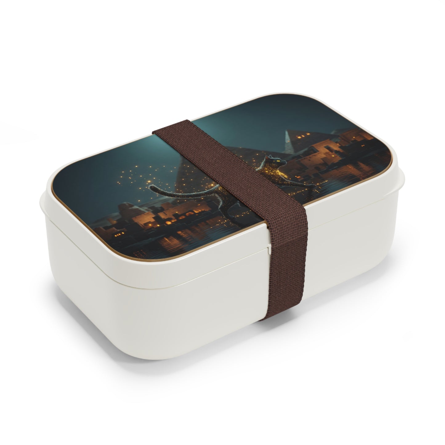 Starlit Egyptian Cat Bento Lunch Box – Midnight Nile Guardian