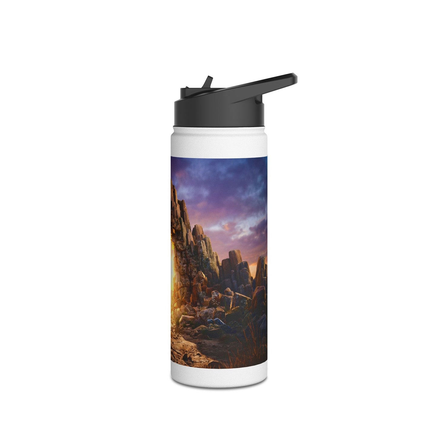 Celestial Portal Stainless Steel Water Bottle, Standard Lid – Sunlit Stone Gateway