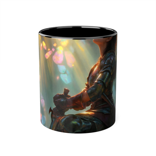 Sentinel Knight Accent Mugs, 11oz – Prism-Lit Forest Prayer Scene