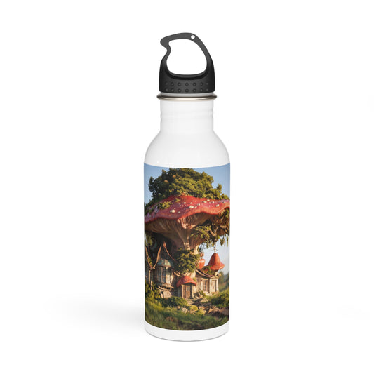 Mushroom Cottage Water Bottle – Whimsical Forest Dwelling Design