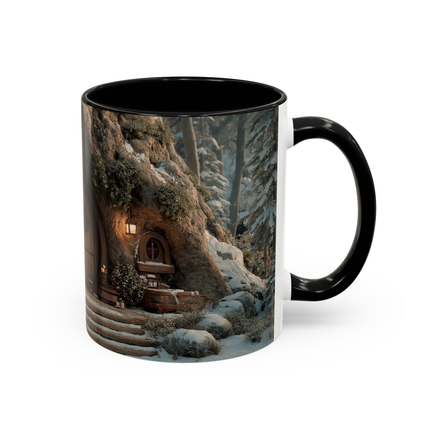 Winter Treehouse Doorway Mug – Snow-Kissed Forest Hearth