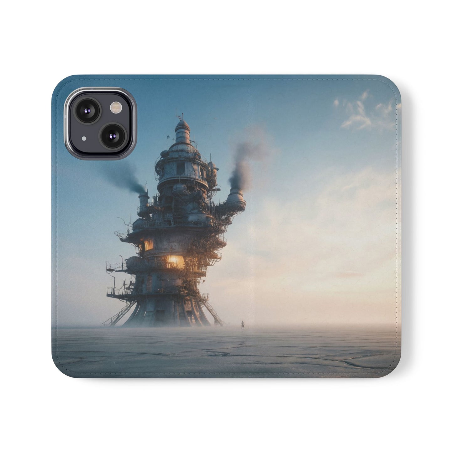 Steam-Stack Tower Flip Cases – Industrial Dawn Sentinel
