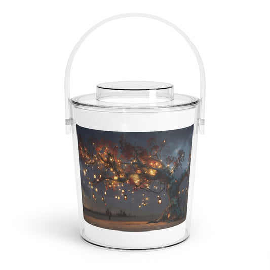Luminous Wishing Tree Ice Bucket with Tongs – Warmth in a Deserted Night