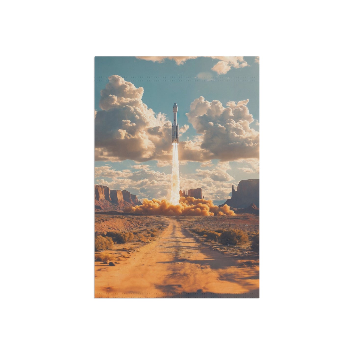 Rocket Launch Over Desert Canyons - Product