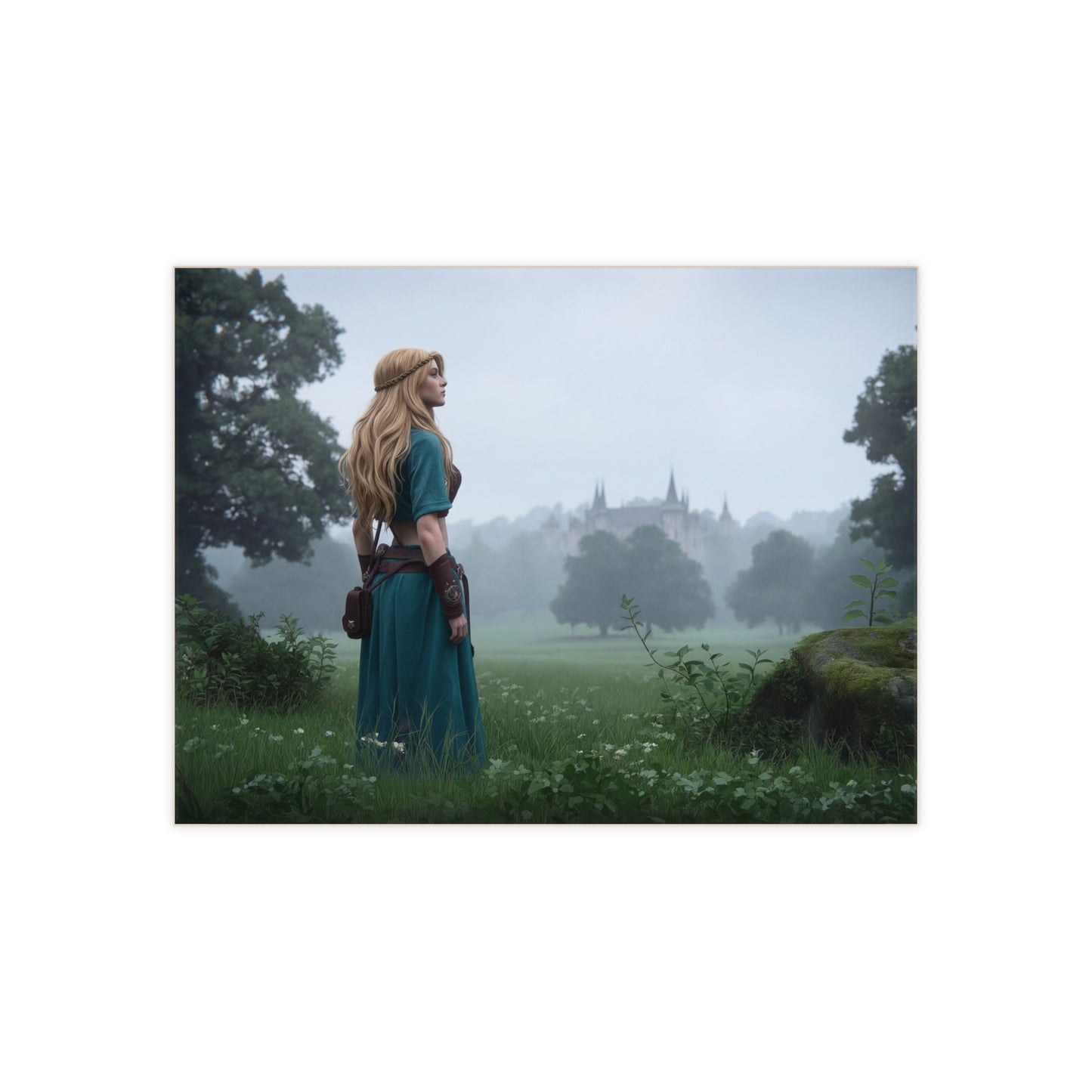 Misty Grove Pathfinder Ceramic Photo Tile – Emerald Veil and Ancient Keep
