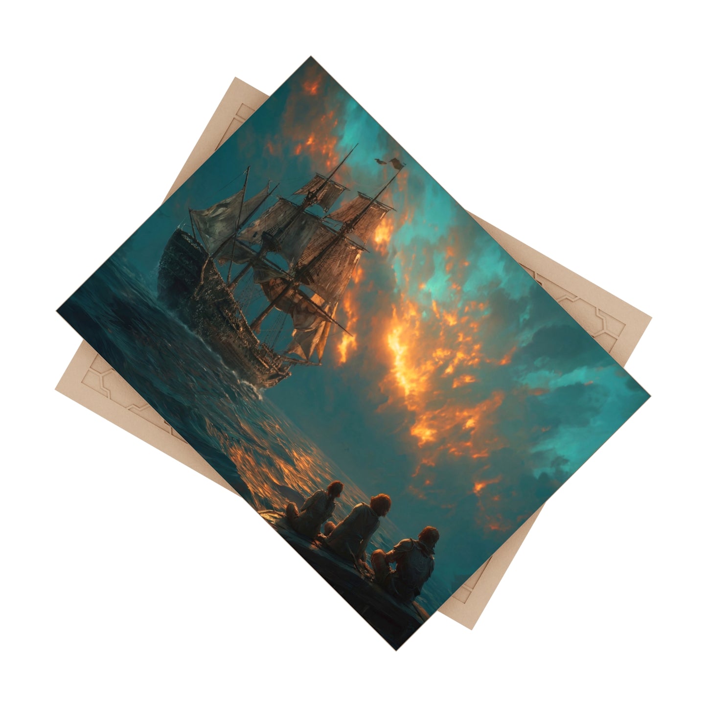Sunset Sailors Ceramic Photo Tile – Whispers of the Distant Horizon