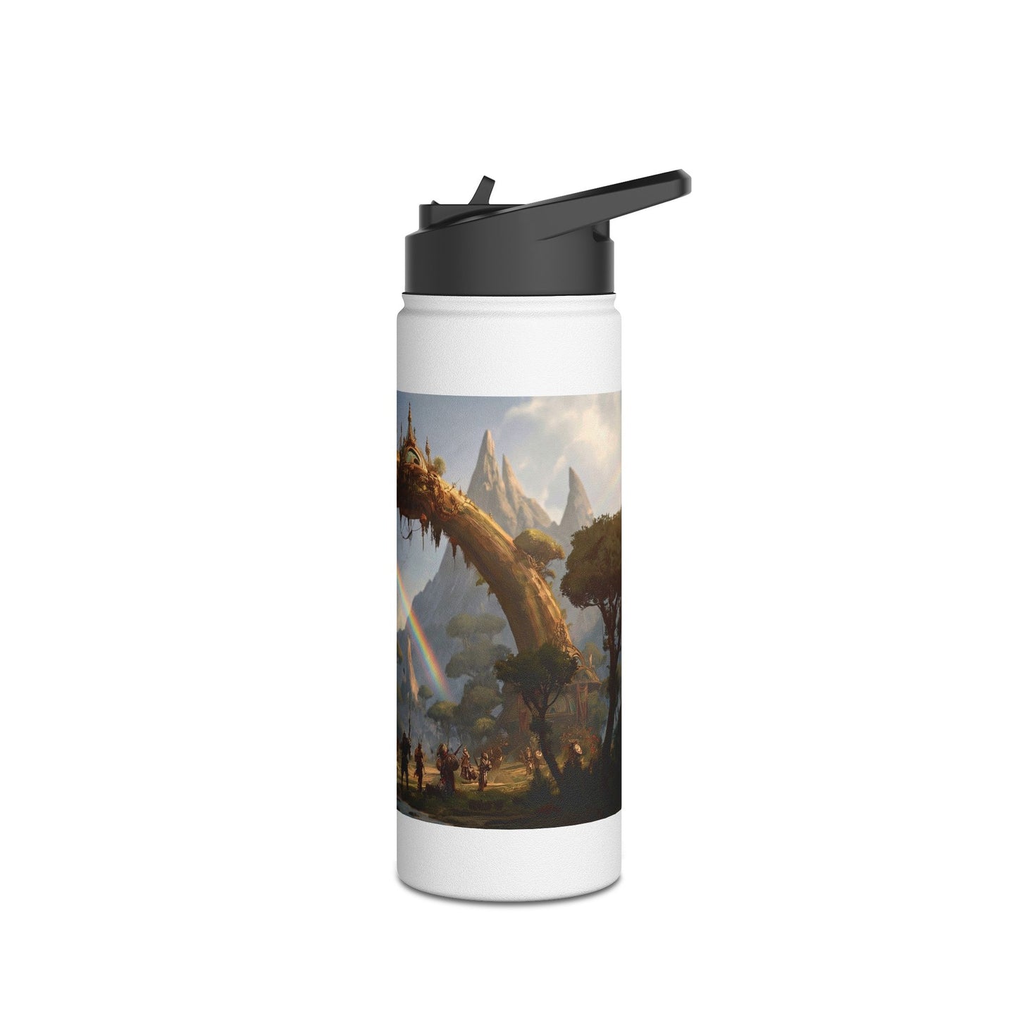 Arcane Grove Gateway Water Bottle – Twin Rainbows Over Living Bridge