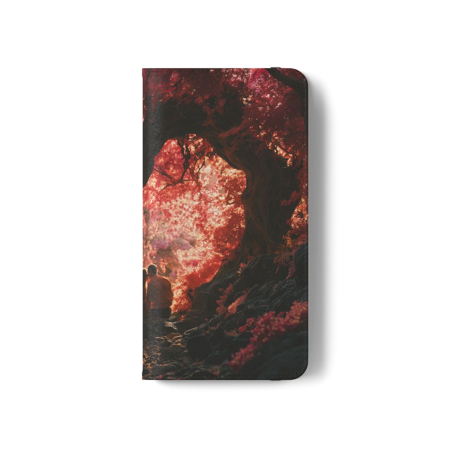 Crimson Arch Flip Cases – Heart-Shaped Canopy Romance