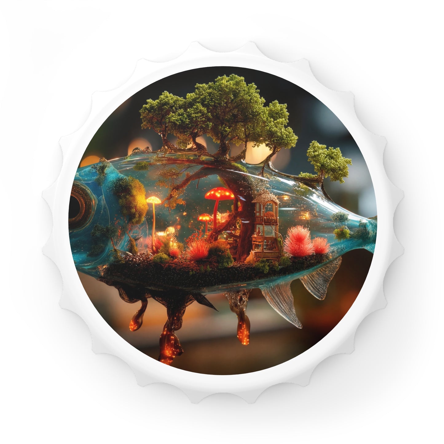 Whispering Forest Fish Bottle Opener – Liquid Dreamscape Sanctuary