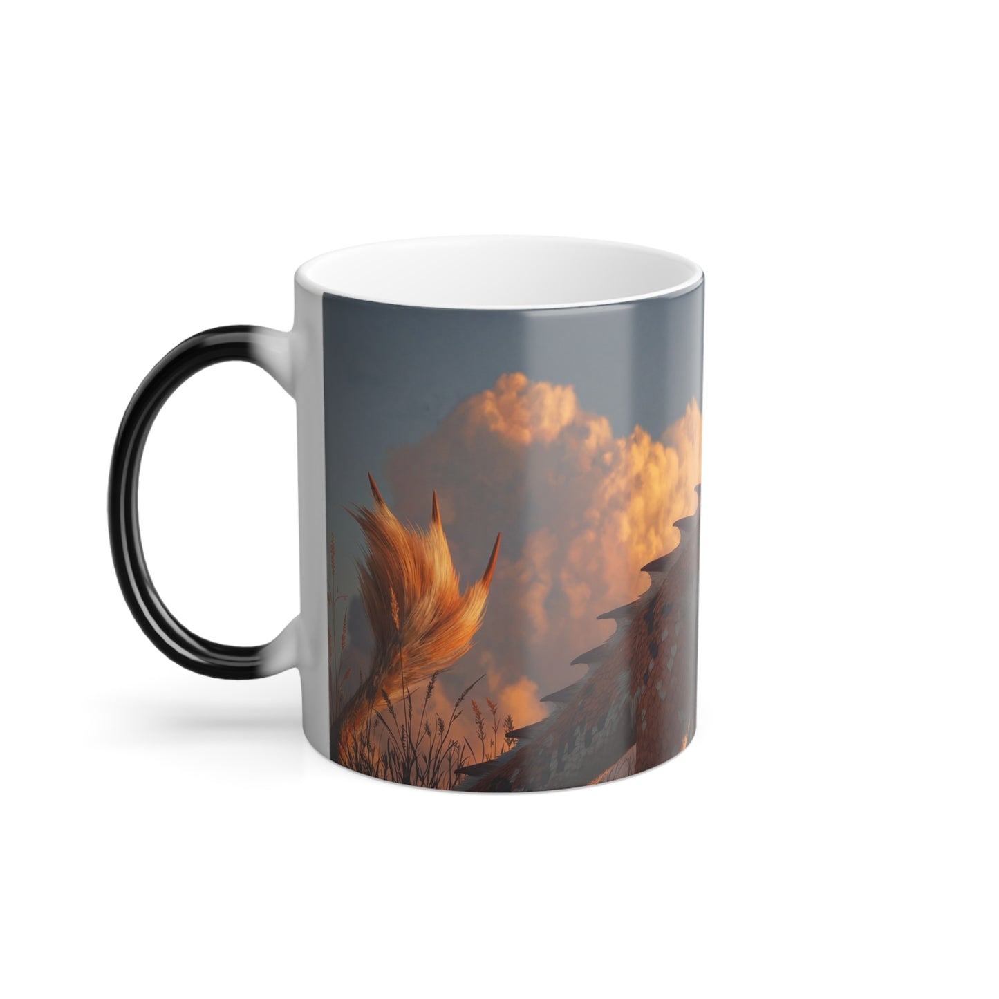 Amber Dragon Color Morphing Mug, 11oz – Sunset Sentinel on the Wind