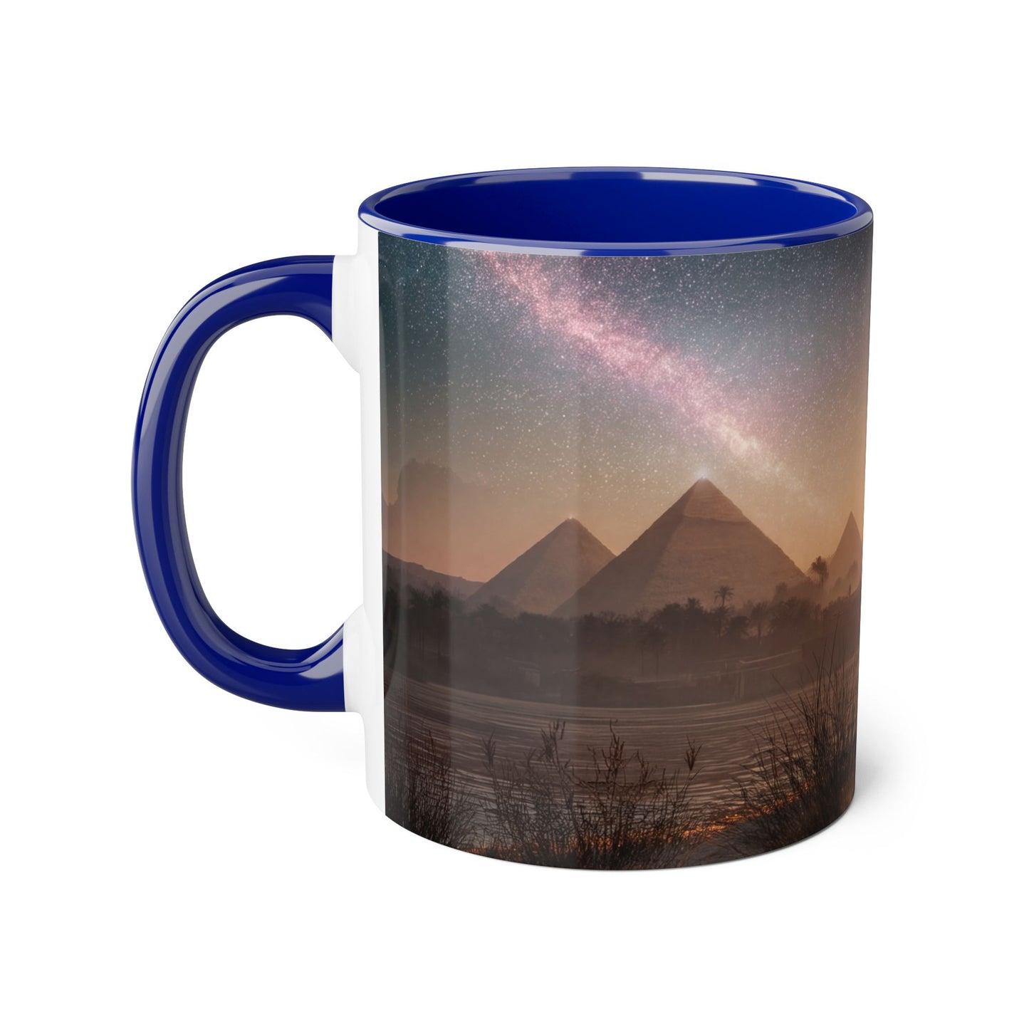 Twin Cats at the Pyramids Accent Mugs, 11oz – Nile Starlight Silhouette