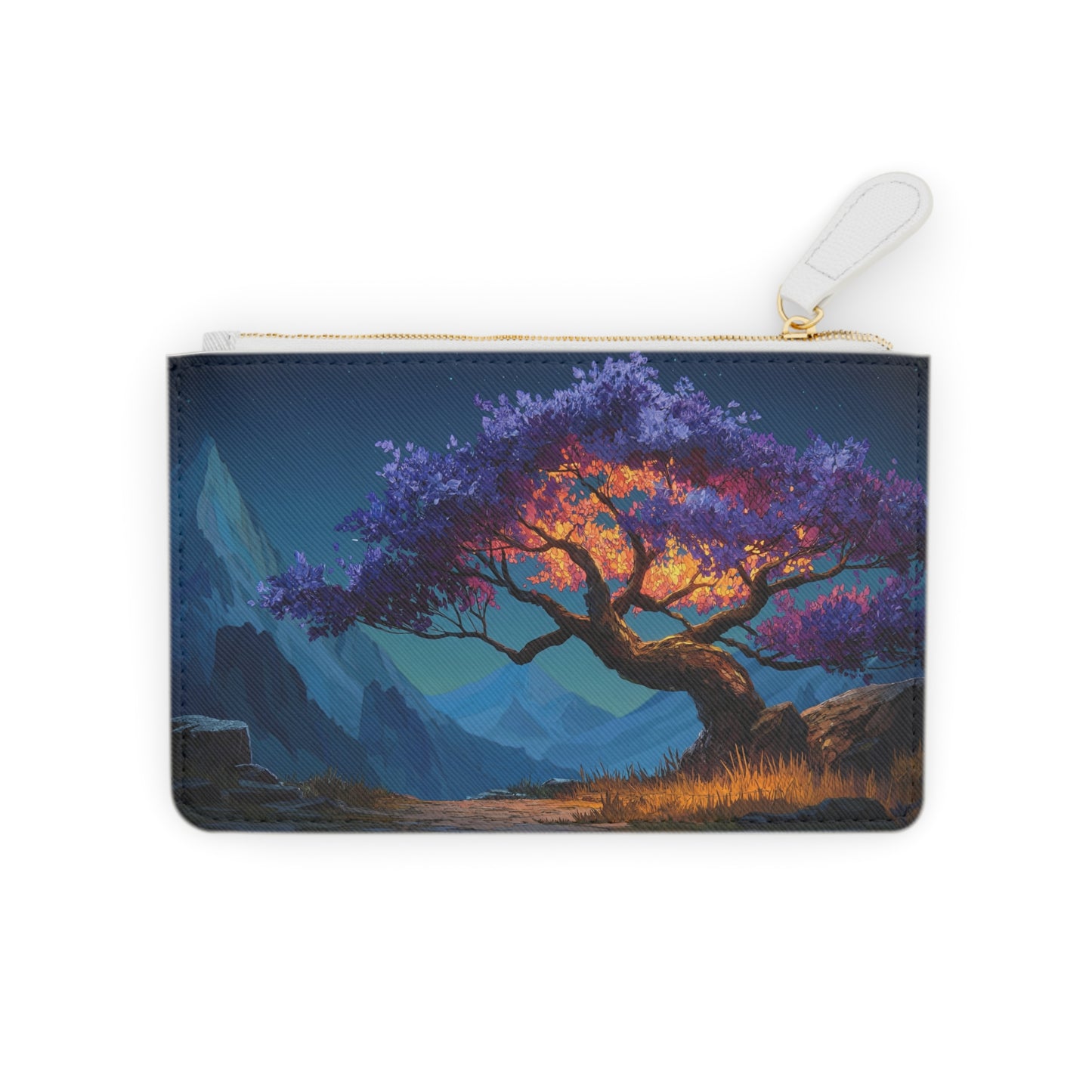 Twilight Sentinel Tree Mini Clutch Bag – Celestial Bloom Under Starlit Peaks