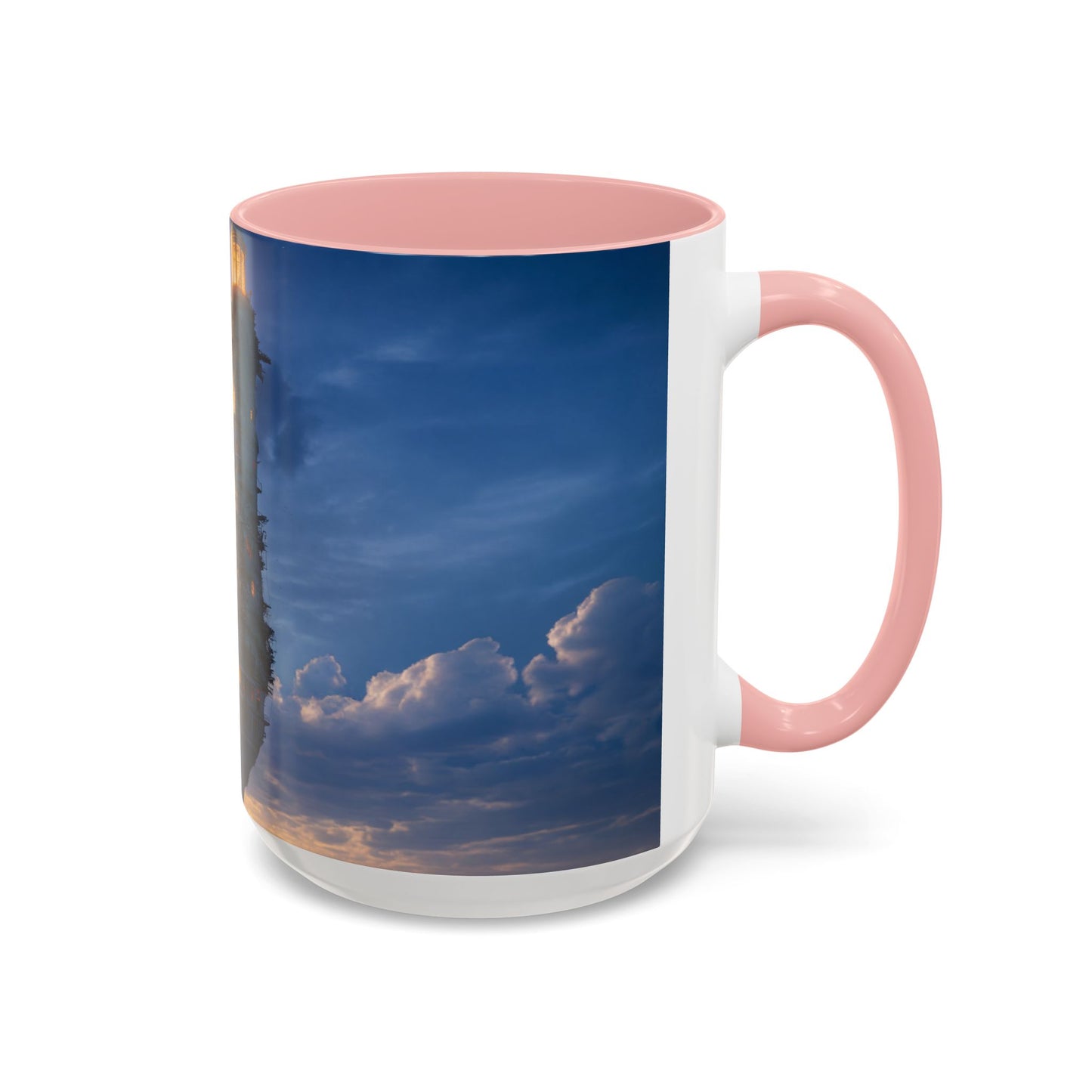 Skyborne Lighthouse Accent Coffee Mug (11, 15oz) – Floating Beacon at Dusk
