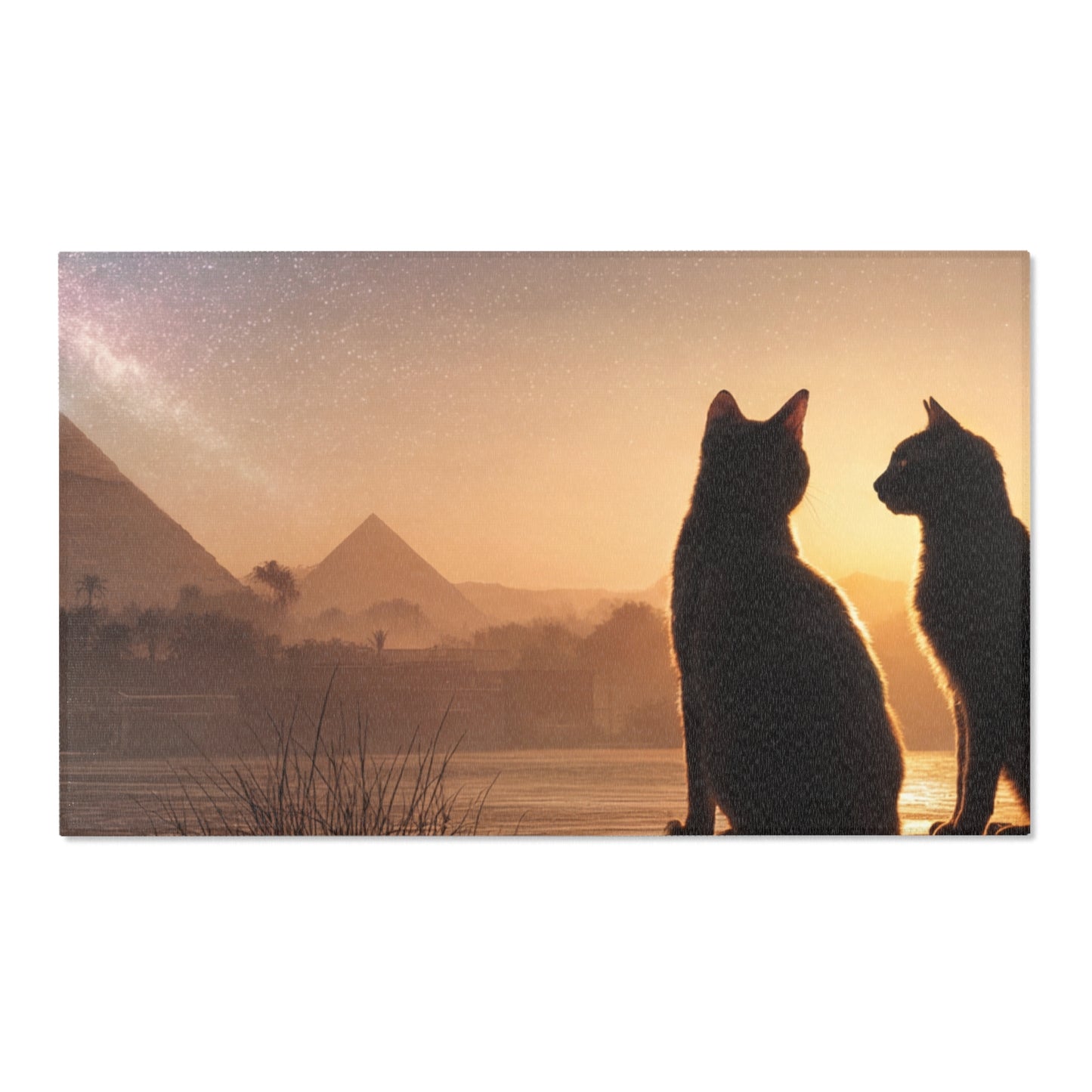 Starlit Pyramids Cat Rugs – Whispers of Ancient Sky