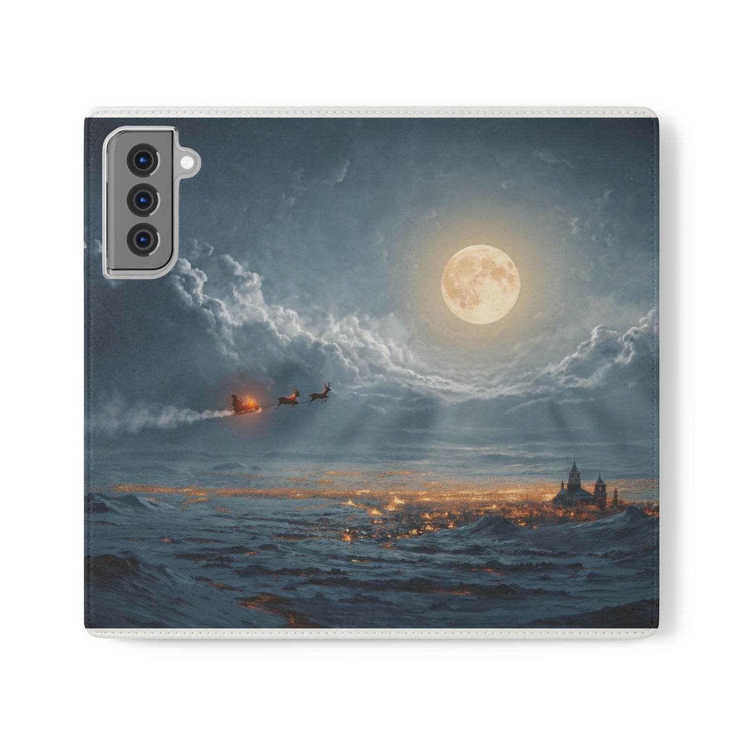 Moonlit Sleigh Flip Cases – Northern Lights Winter Journey