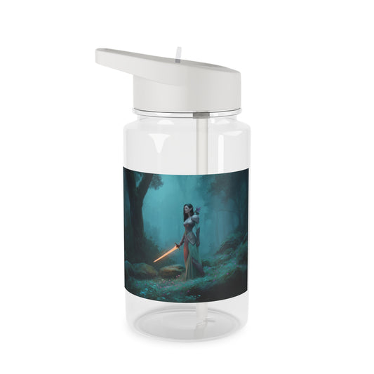 Glowing Blade Elven Sentinel Tritan Water Bottle – Misty Forest Guardian