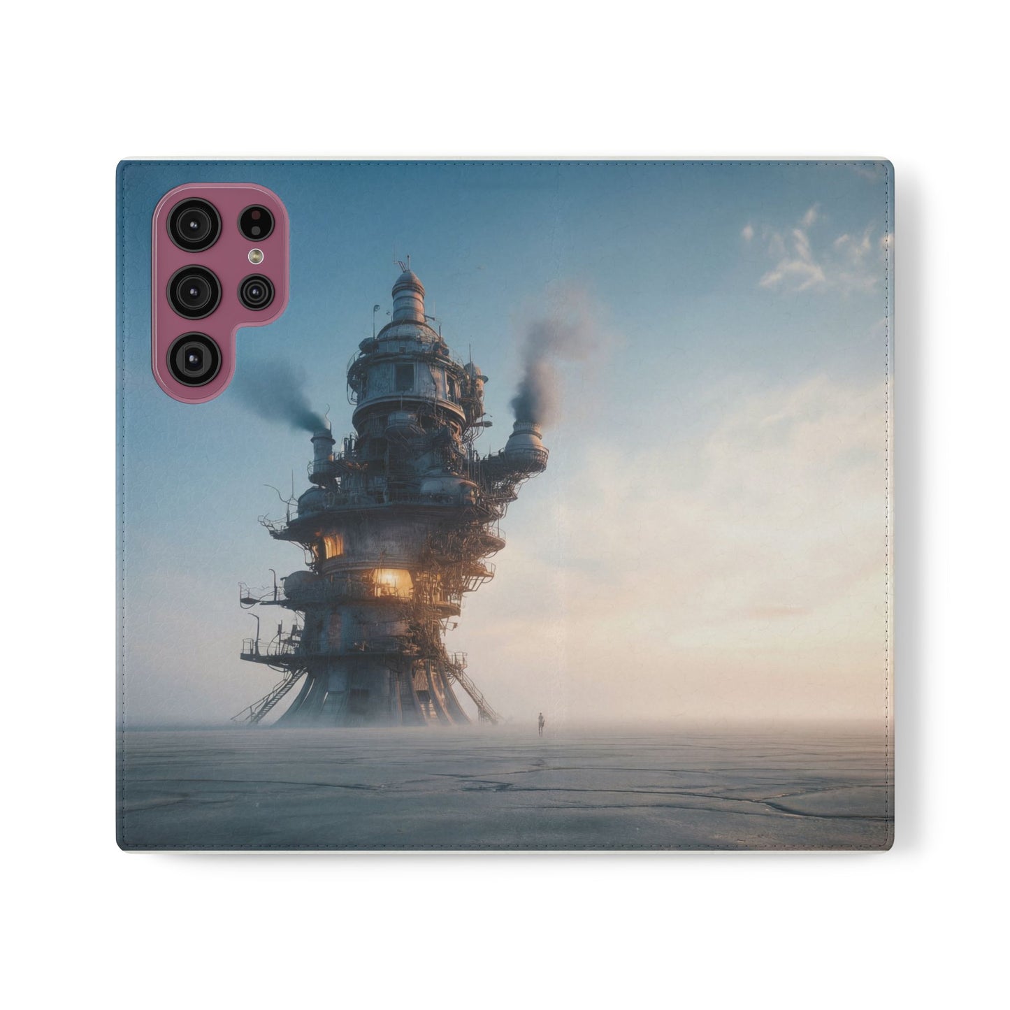 Steam-Stack Tower Flip Cases – Industrial Dawn Sentinel