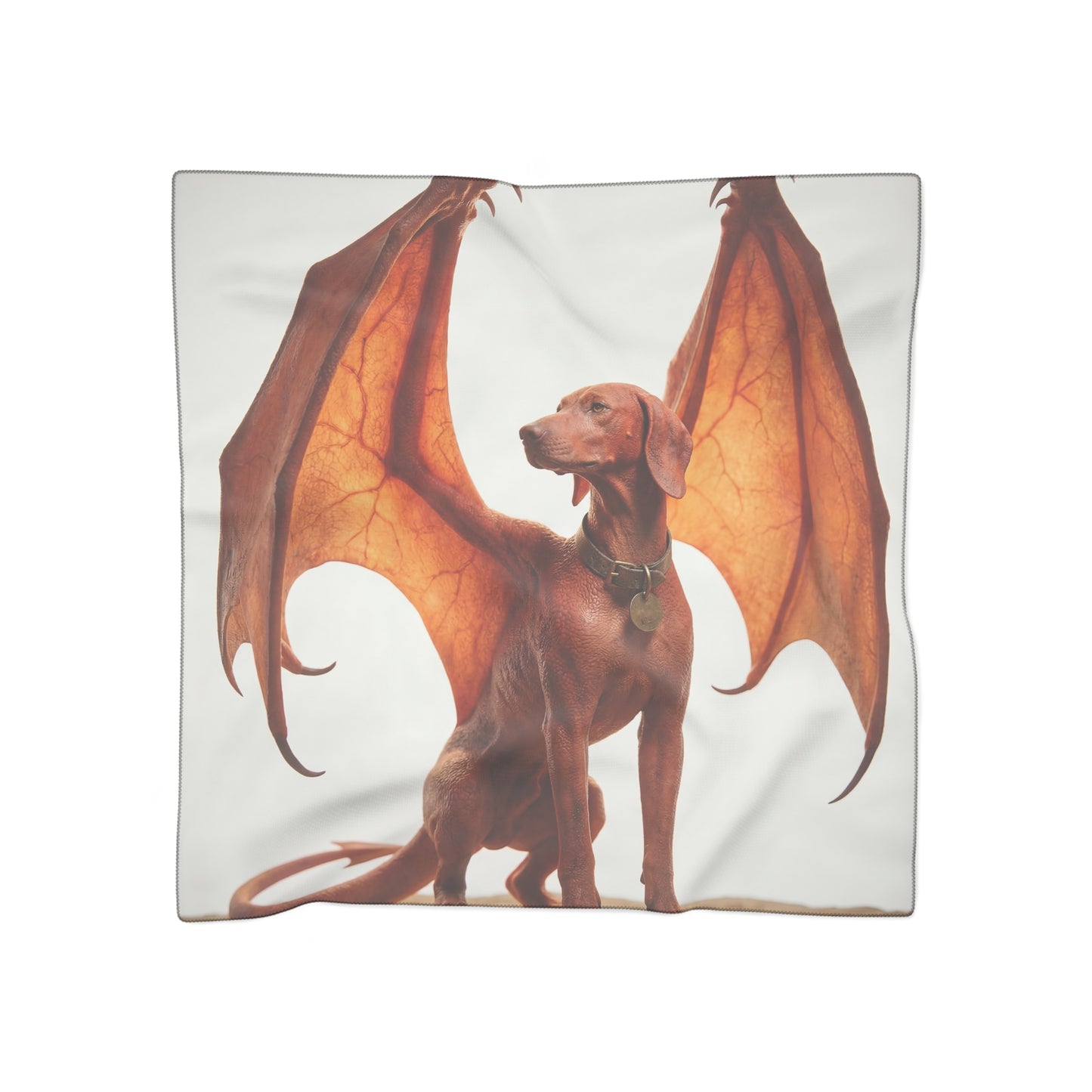 Winged Canine Sentinel Poly Scarf – Amber Glow Against the Sky