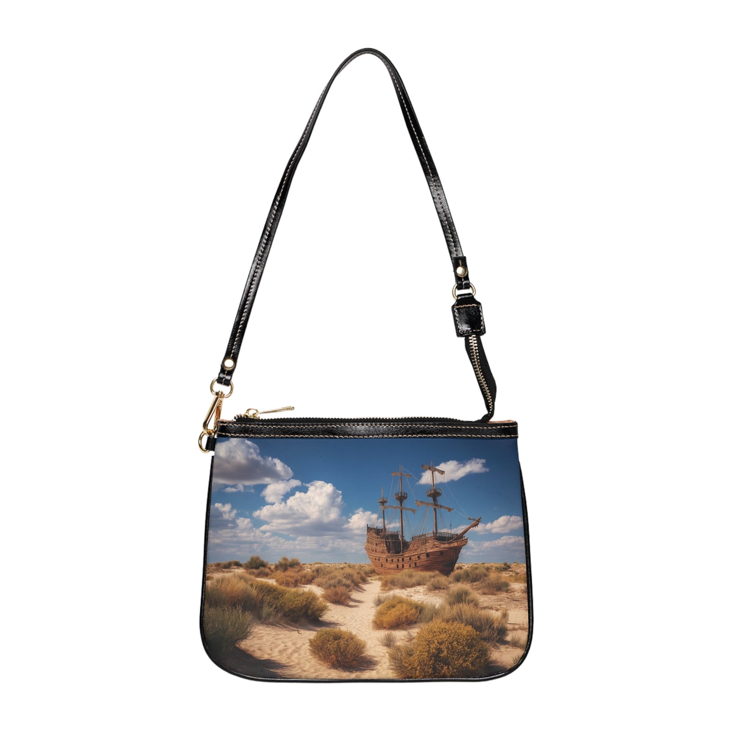 Desert Shipwreck Small Shoulder Bag – Sun-Drenched Mirage on Sand