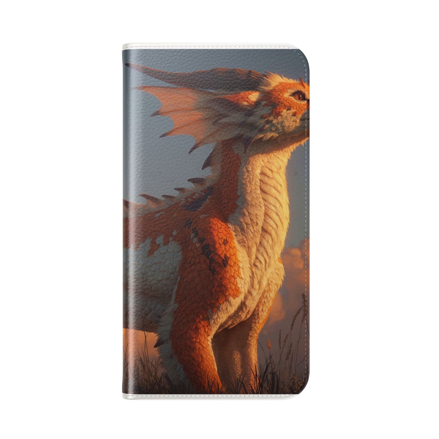 Gilded Dragon Flip Cases – Amber Sunset Guardian