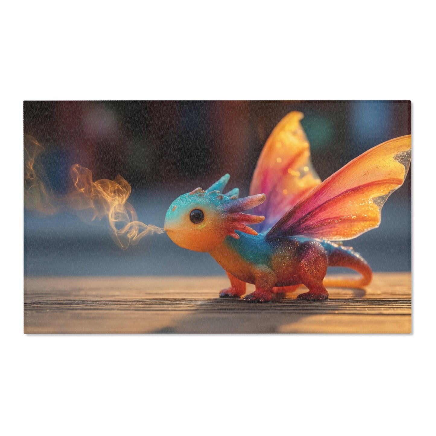 Rainbow Smoke Dragon Area Rugs – Whimsical Creature Dreamscape
