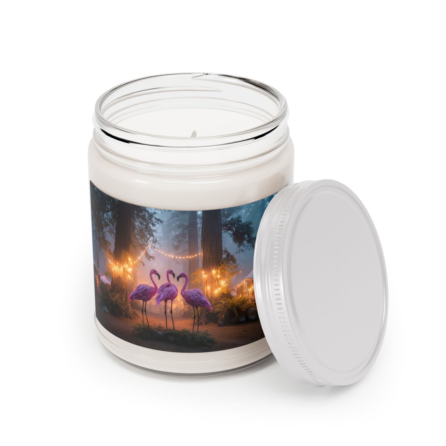 Pink Flamingo Grove Scented Soy Candles with White Lid, 9oz – Midnight Forest Fiesta
