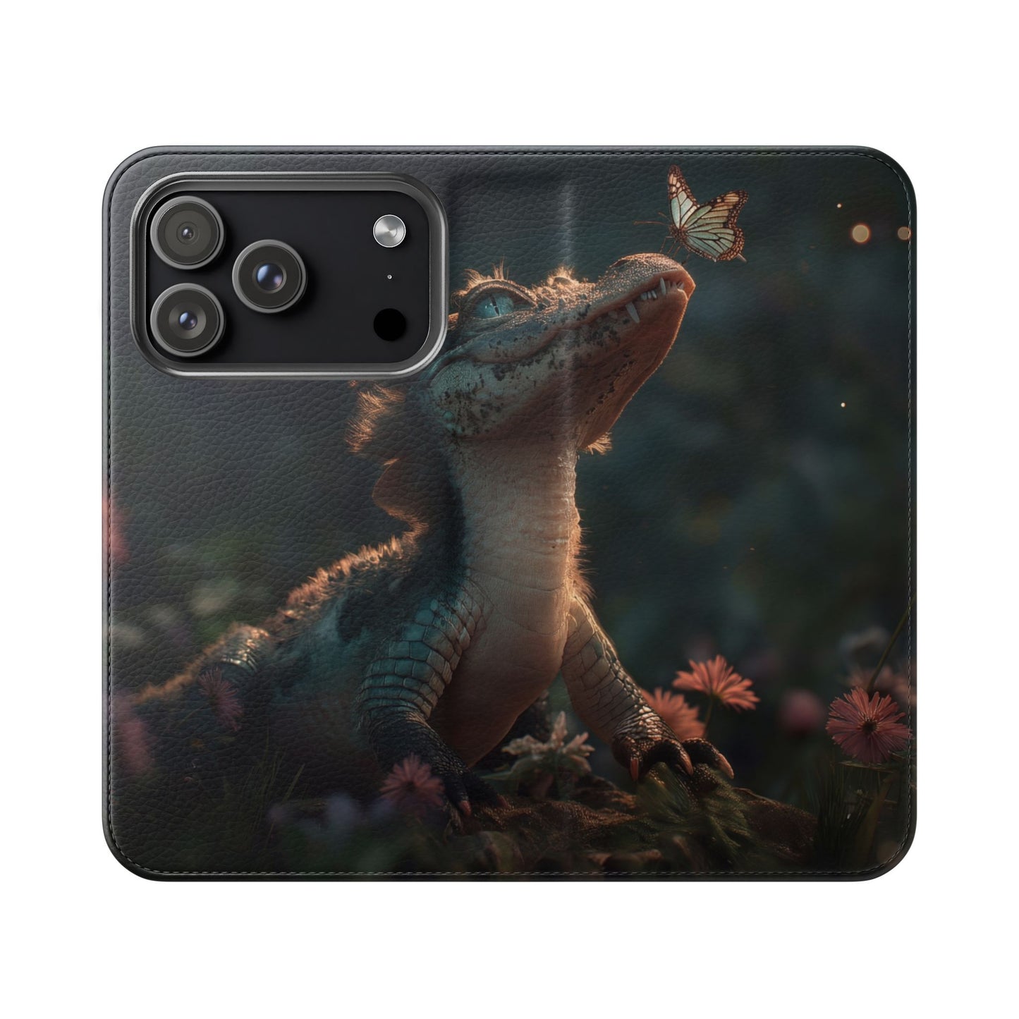 Crocodile Butterfly Flip Cases – Tender Guardian with Moth Companion